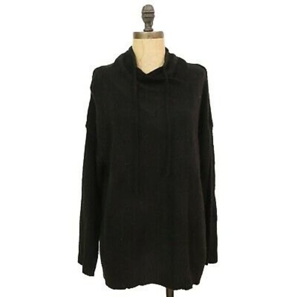 Philosophy Dolman Sweater Top Size XS Funnel Neck Tie Black NWT B87 - Picture 2 of 5